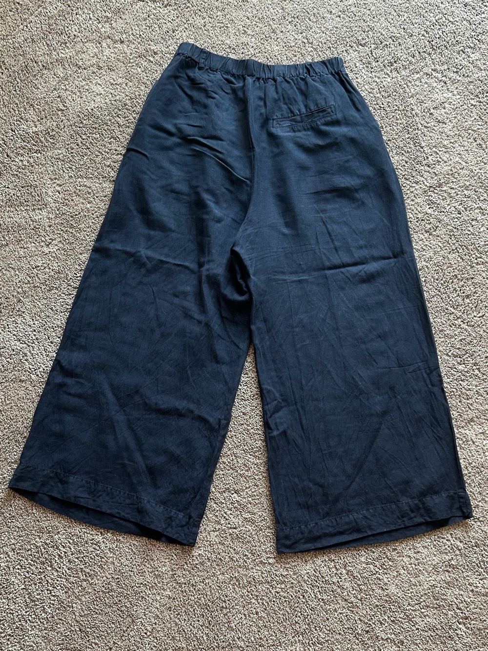 Young Fabulous & Broke Wide Leg Pants in Navy Linen-blend - Picture 3 of 4